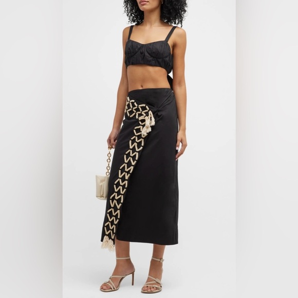 Johanna Ortiz African Mirror Pleated Crop Bustier Top - Picture 4 of 11